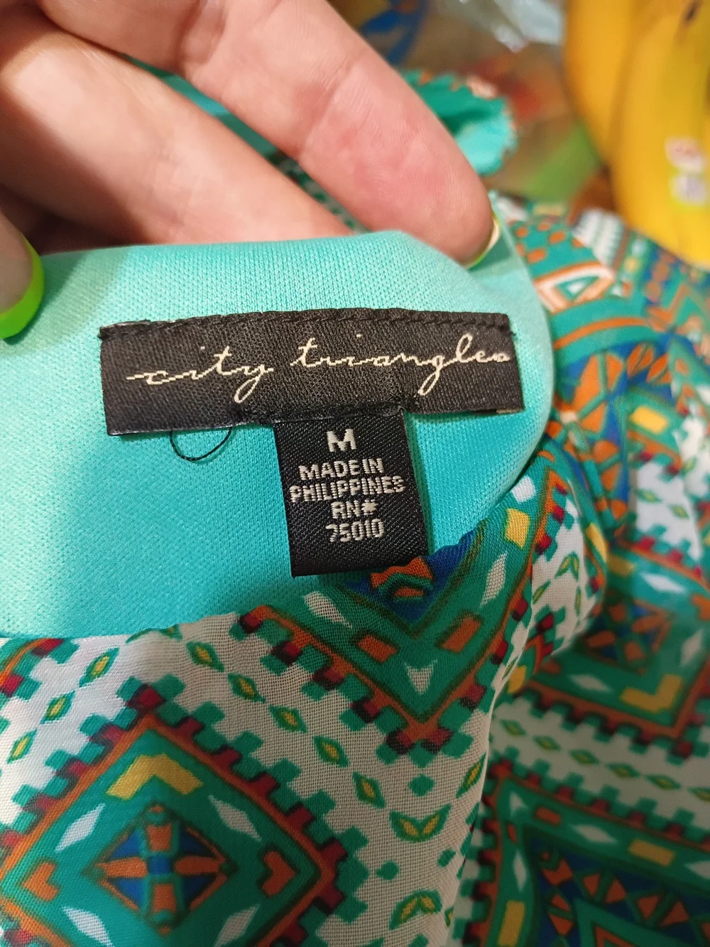City Triangles Green Geometric Tank Dress